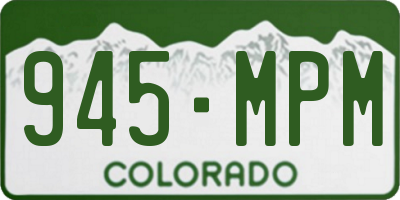 CO license plate 945MPM