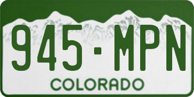 CO license plate 945MPN