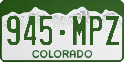 CO license plate 945MPZ