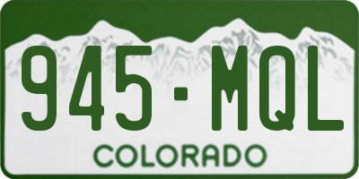 CO license plate 945MQL
