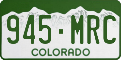 CO license plate 945MRC