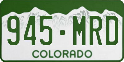 CO license plate 945MRD
