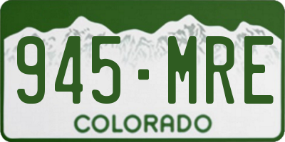 CO license plate 945MRE
