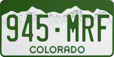 CO license plate 945MRF