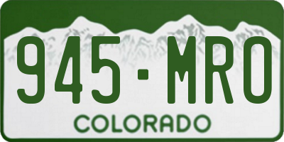 CO license plate 945MRO