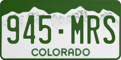 CO license plate 945MRS