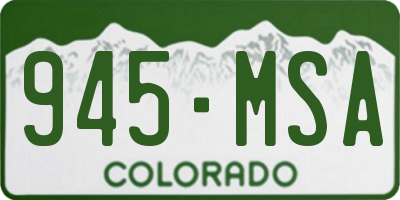 CO license plate 945MSA
