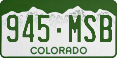 CO license plate 945MSB