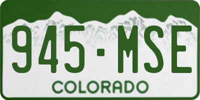 CO license plate 945MSE