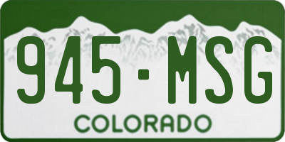 CO license plate 945MSG