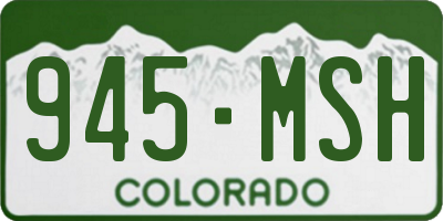 CO license plate 945MSH