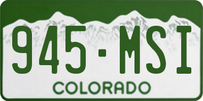 CO license plate 945MSI