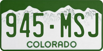 CO license plate 945MSJ