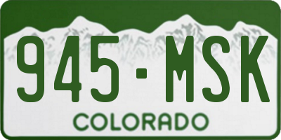 CO license plate 945MSK
