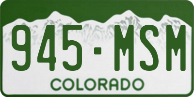 CO license plate 945MSM