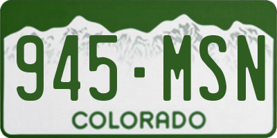 CO license plate 945MSN