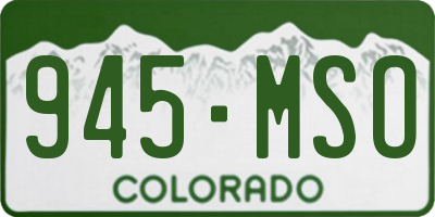 CO license plate 945MSO