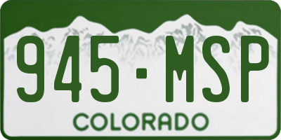 CO license plate 945MSP