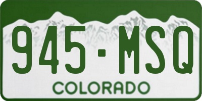 CO license plate 945MSQ