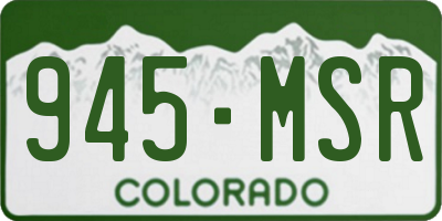 CO license plate 945MSR