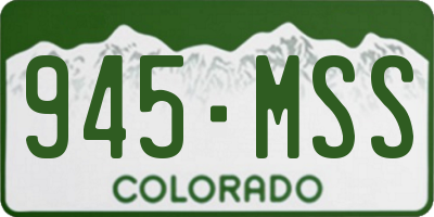 CO license plate 945MSS