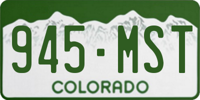 CO license plate 945MST