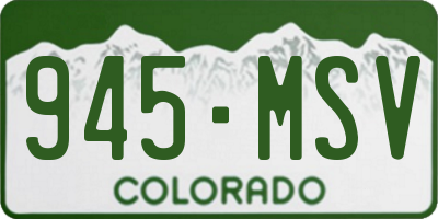 CO license plate 945MSV