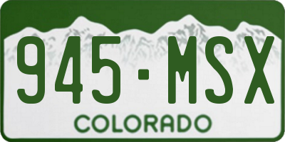CO license plate 945MSX
