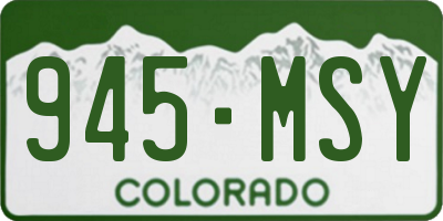 CO license plate 945MSY