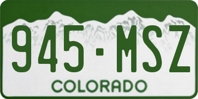 CO license plate 945MSZ
