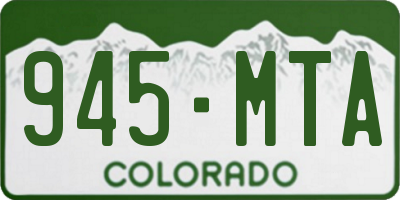 CO license plate 945MTA