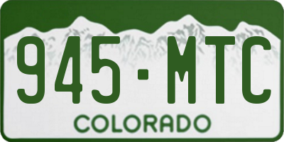 CO license plate 945MTC