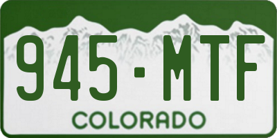 CO license plate 945MTF