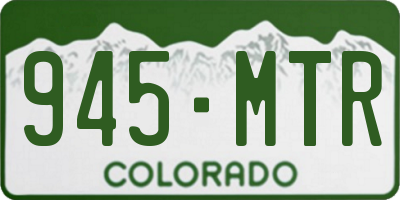 CO license plate 945MTR
