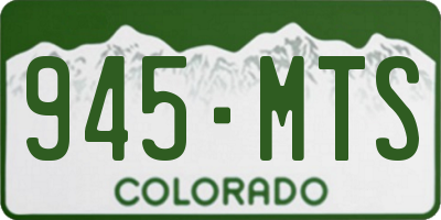 CO license plate 945MTS