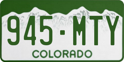 CO license plate 945MTY
