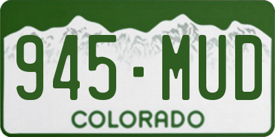 CO license plate 945MUD
