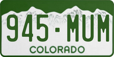 CO license plate 945MUM
