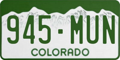 CO license plate 945MUN