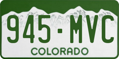 CO license plate 945MVC