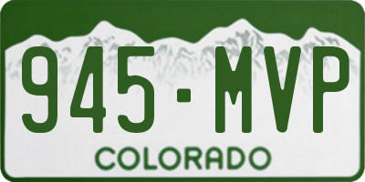 CO license plate 945MVP