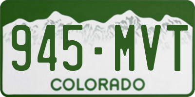 CO license plate 945MVT