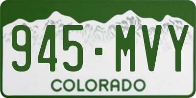 CO license plate 945MVY