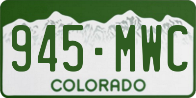CO license plate 945MWC