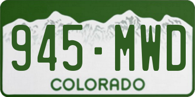 CO license plate 945MWD