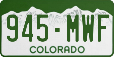 CO license plate 945MWF