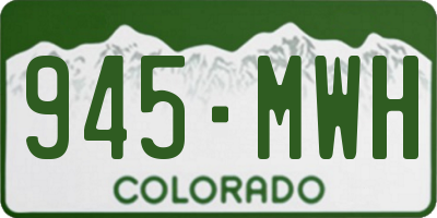 CO license plate 945MWH
