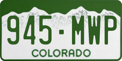 CO license plate 945MWP