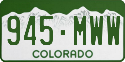 CO license plate 945MWW