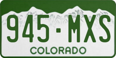 CO license plate 945MXS